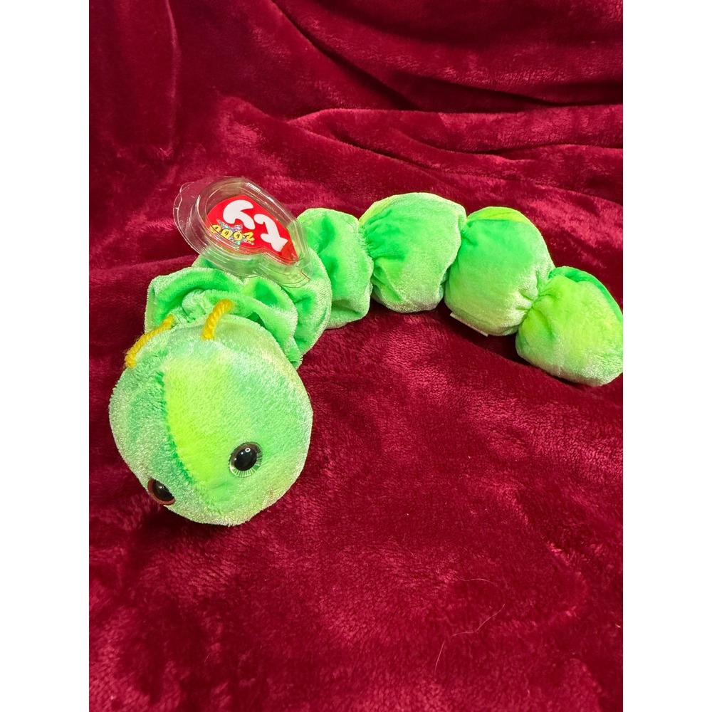 Ty Beanie Babies Squirmy Caterpillar Unisex OS Green New 2000 Worm Plush Toy
